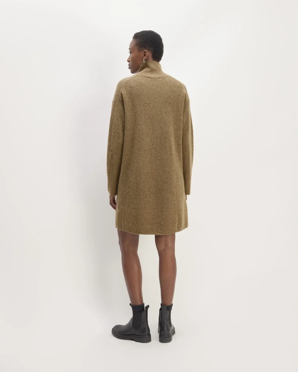 The Cozy Stretch Turtleneck Dress | Heathered Toasted Coconut (3)