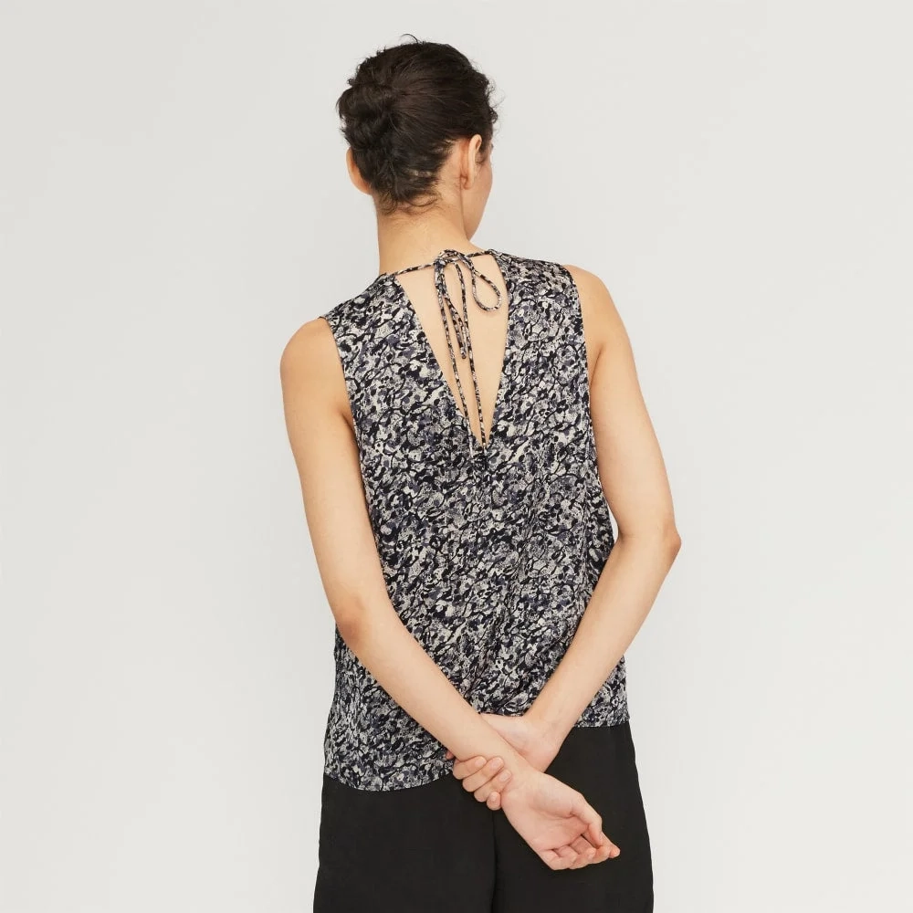 The Satin V-Neck Top | Splatter (3)