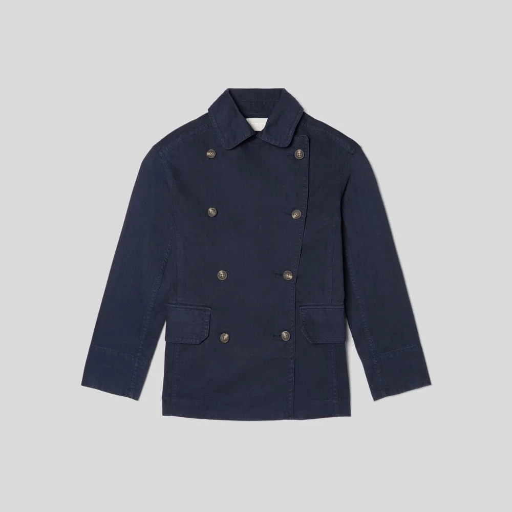The Organic Cotton Herringbone Jacket | Navy (2)