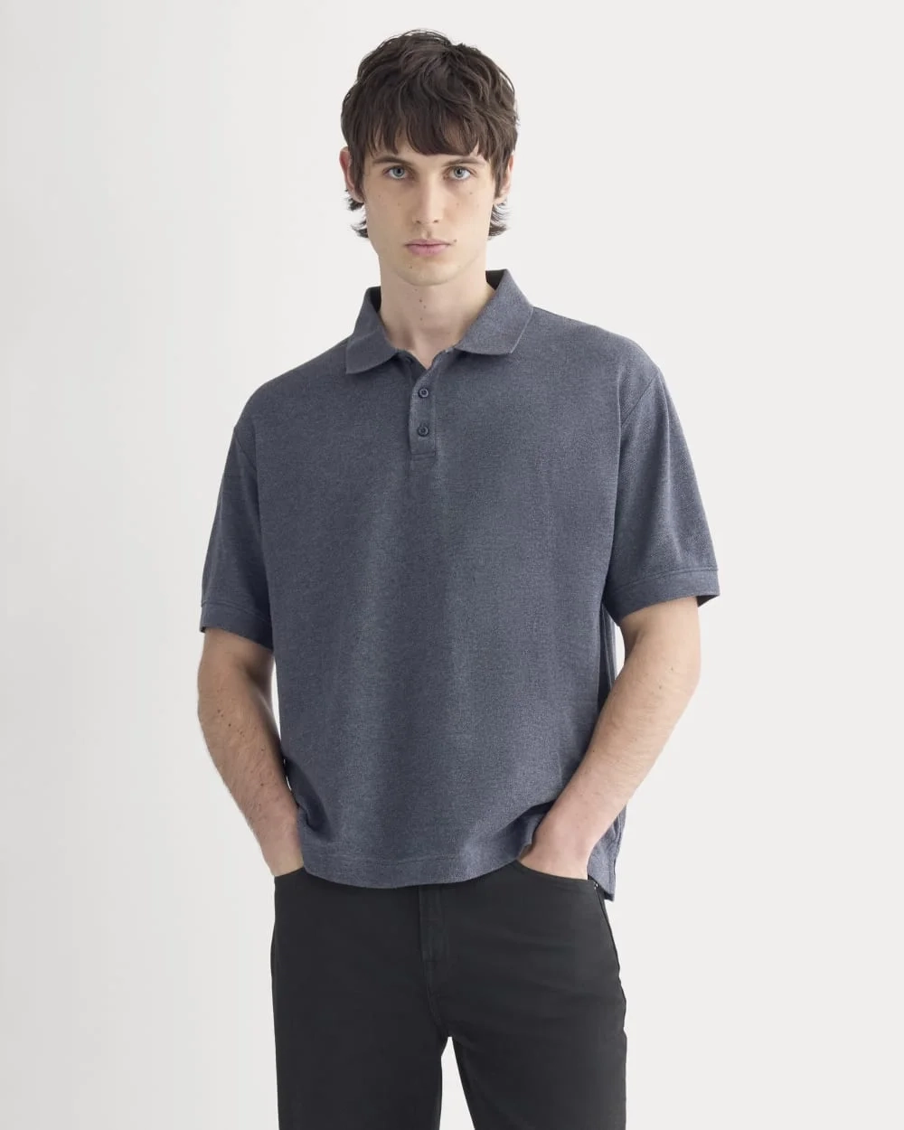 Classic Piqué Polo | Heathered Graphite (4)
