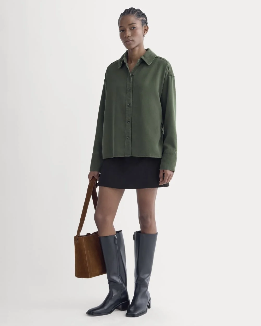 Boxy Shirt in Buttersoft | Dark Forest (4)