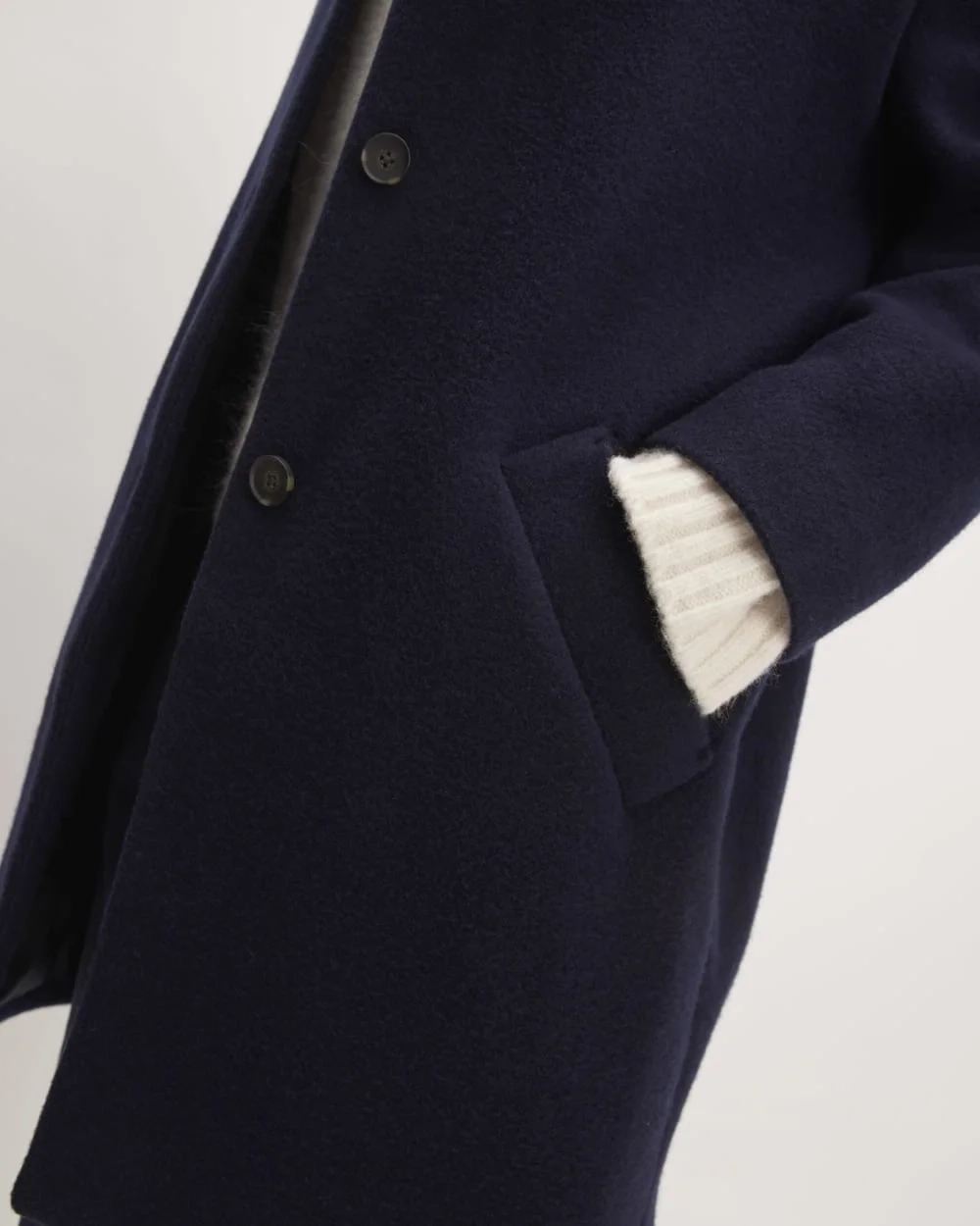 The Italian ReWool® Cocoon Coat | Navy (5)