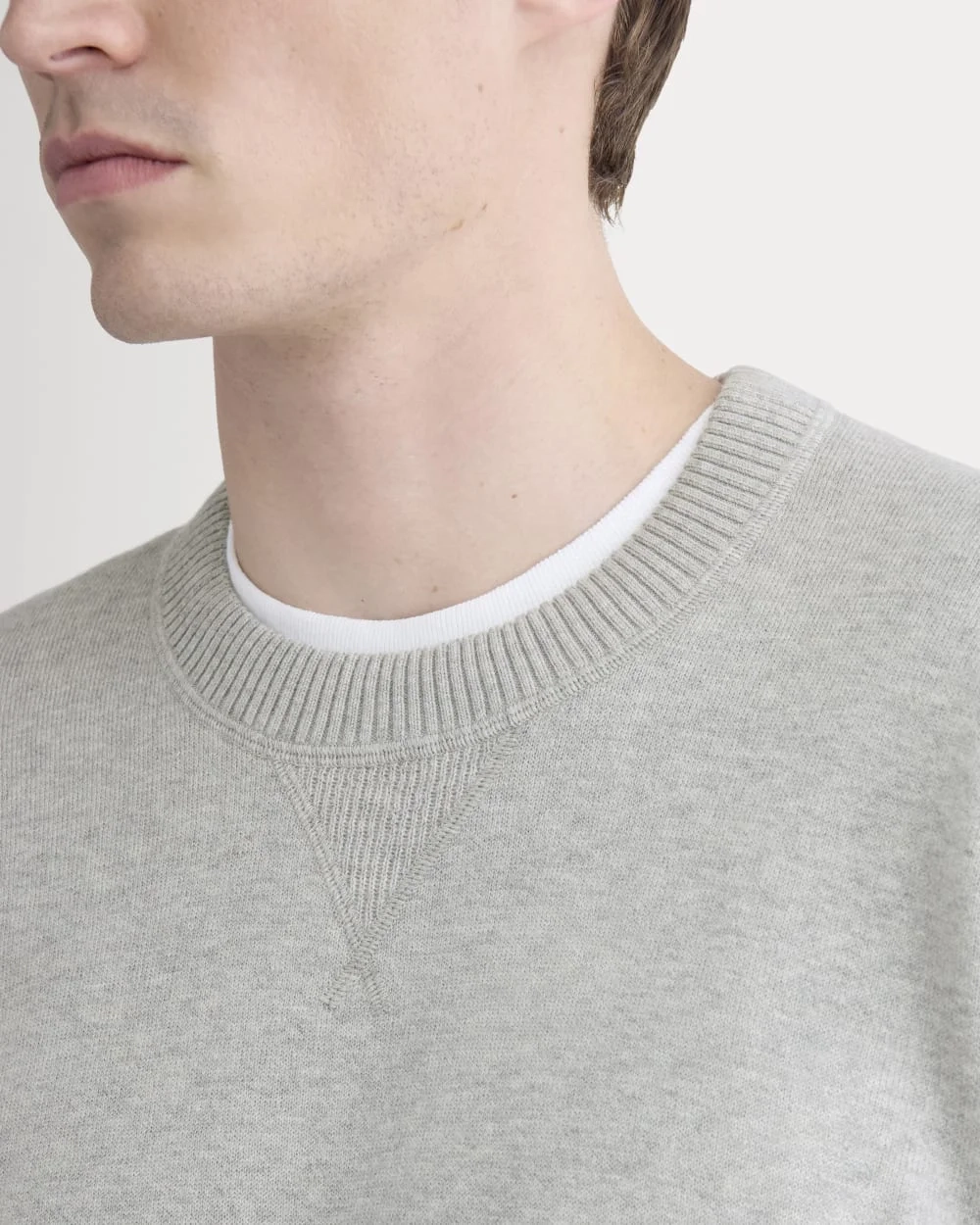 Luxe Merino Double-Knit Sweater |  Heathered Grey (2)