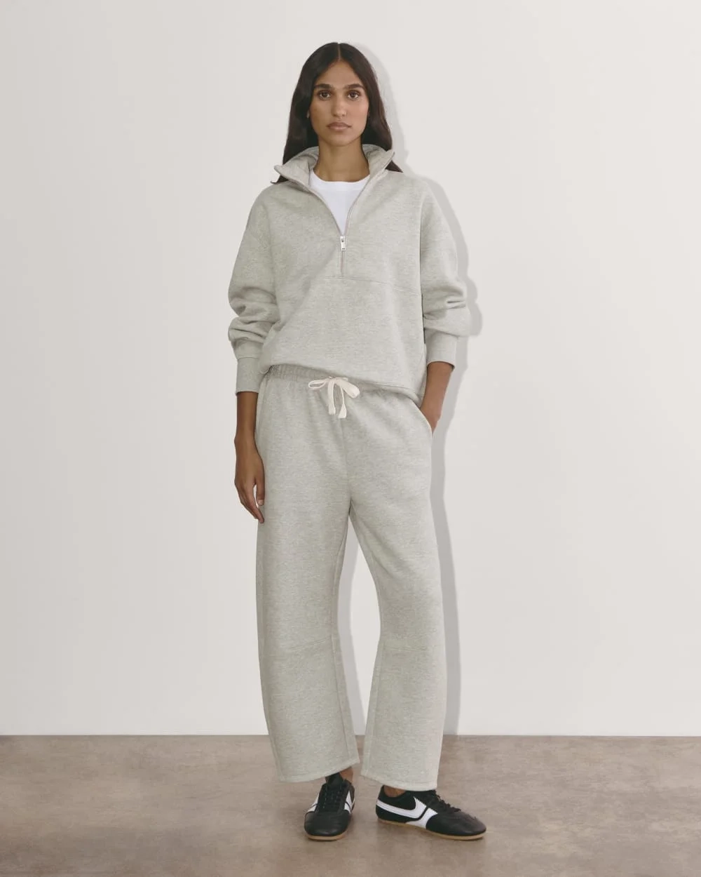 Luxe Fleece Half-Zip Sweatshirt | Heathered Grey (2)