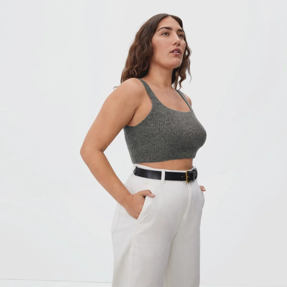 The Cozy-Stretch Tank | Heathered Charcoal (3)