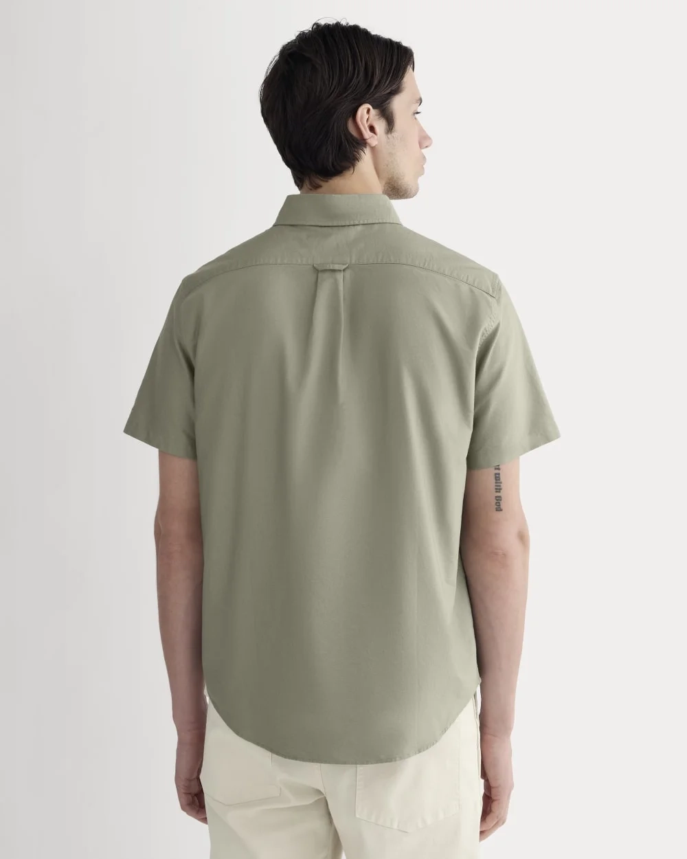 The Organic Short Sleeve Oxford Shirt | Sage Green (3)