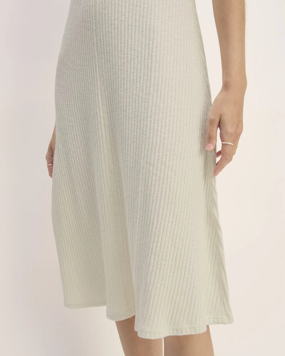 The Rib-Knit A-Line Tank Dress | Bone (2)