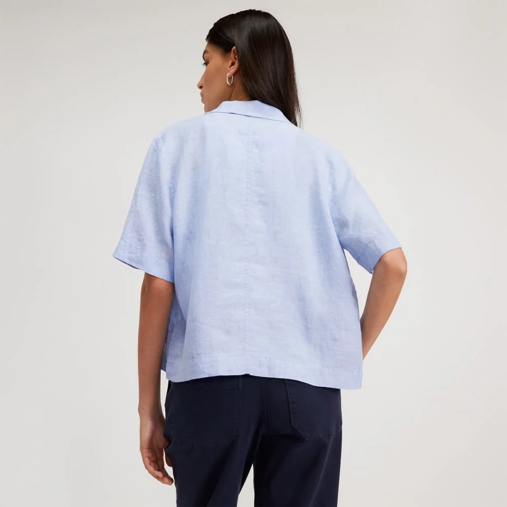 The Linen Workwear Shirt | Light Blue (2)