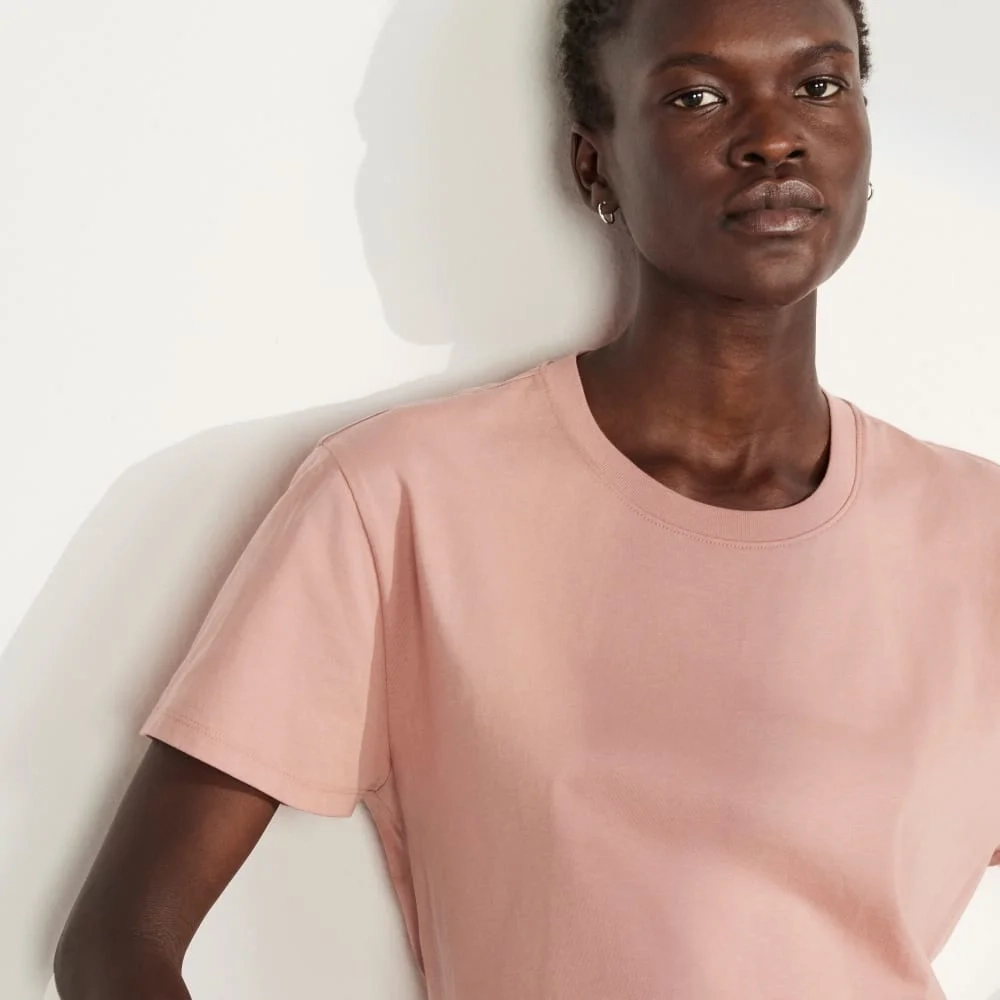 The Box-Cut Tee in Essential Cotton | Light Rose | No Pocket (4)
