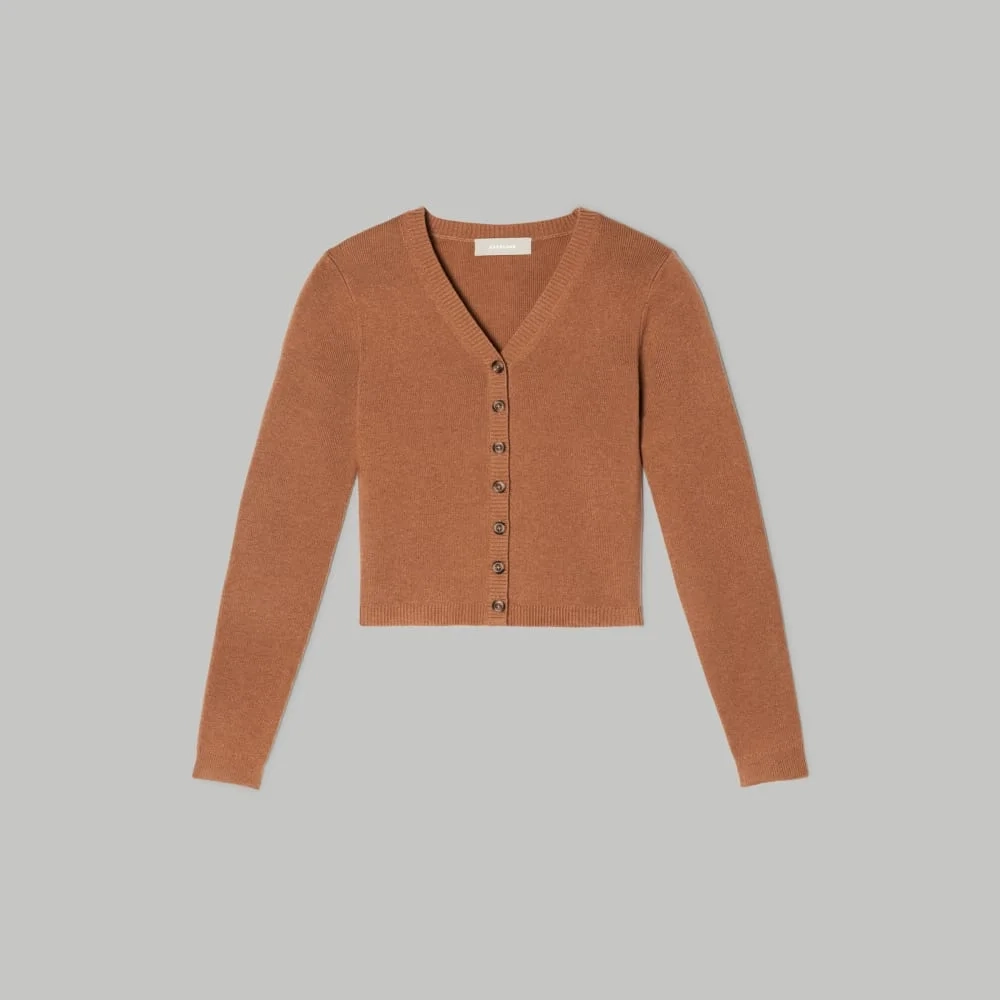 The Luxe Merino Cardigan | Tawny Brown (2)