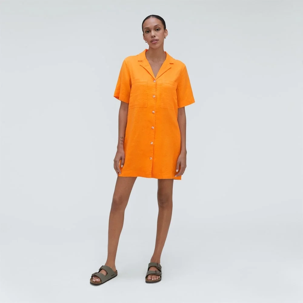 The Linen Workwear Dress | Turmeric (3)