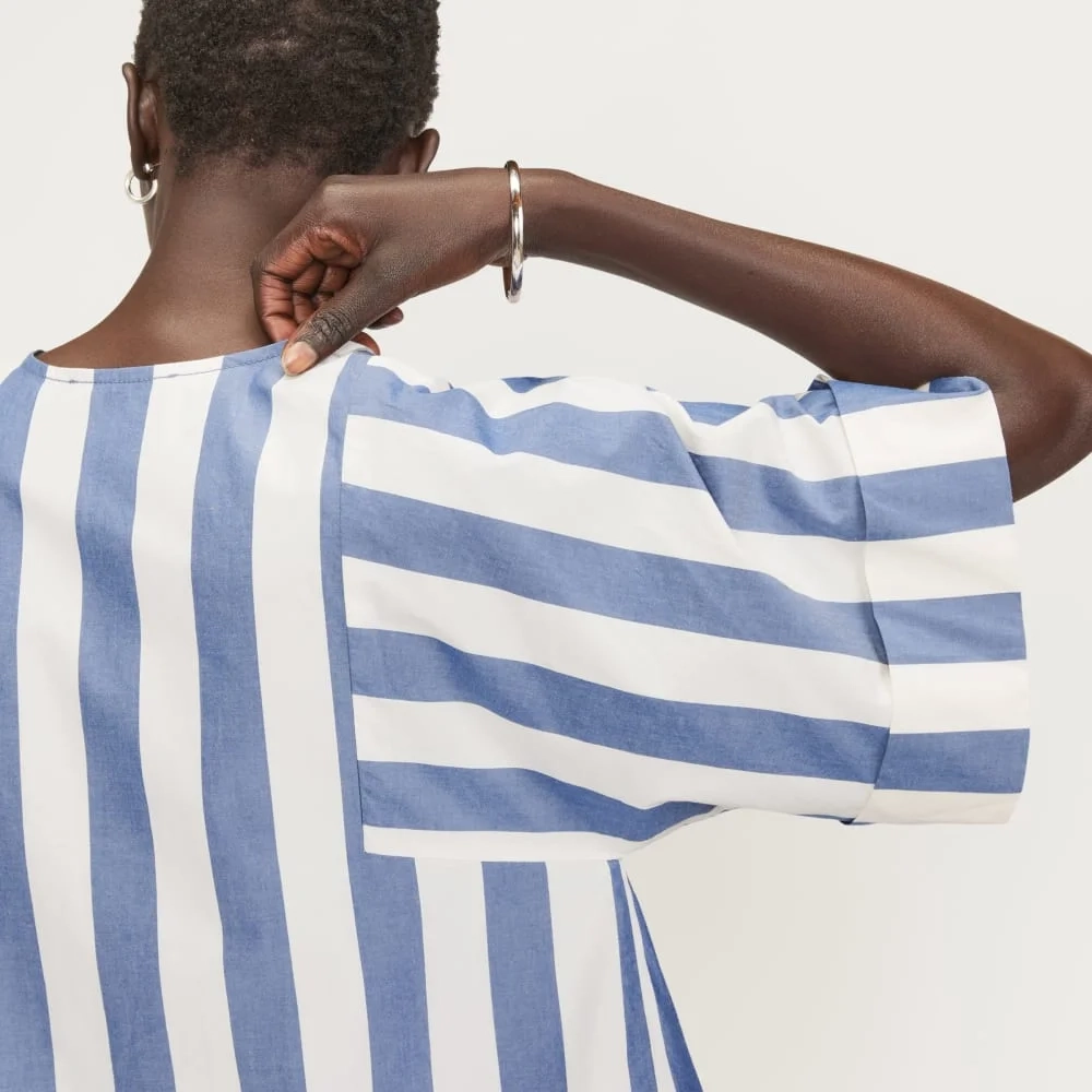 The Poplin Tunic | Mazarine Blue / Bone (2)