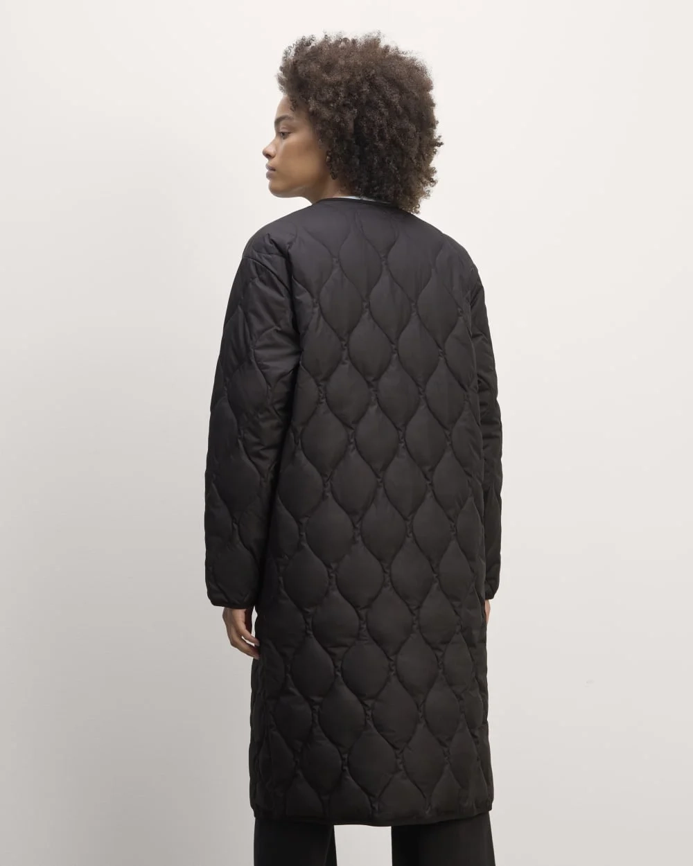 The Long Quilted Liner | Black (2)