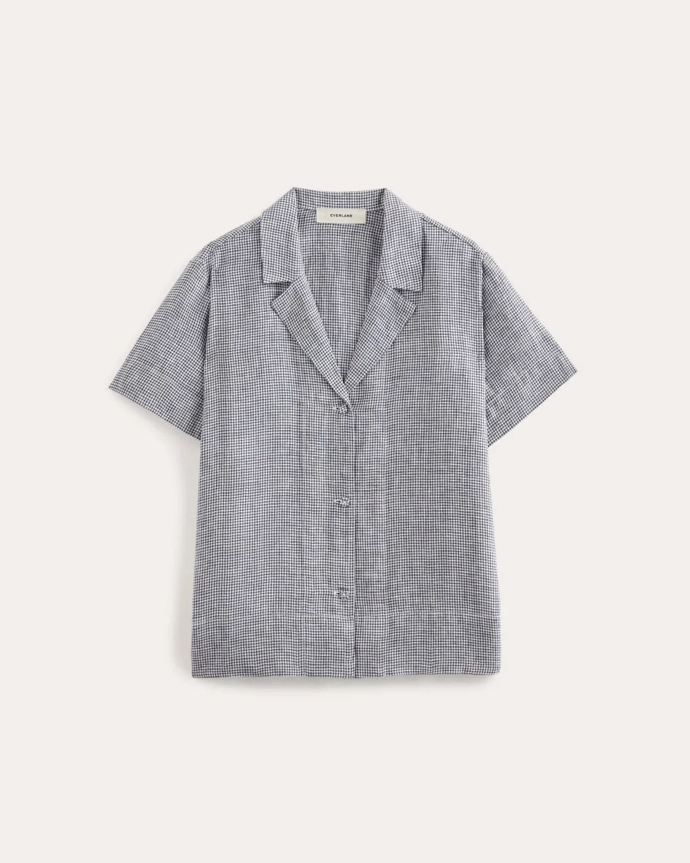 The Notch Shirt in Linen | Midnight Navy Gingham (3)