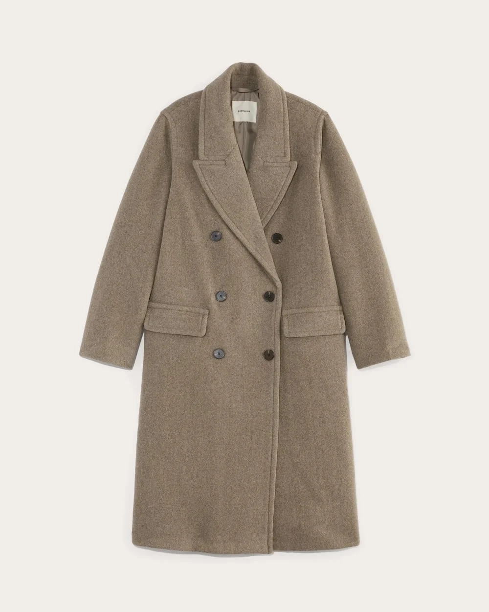 The Double-Breasted Coat in Wool | Heather Taupe (3)