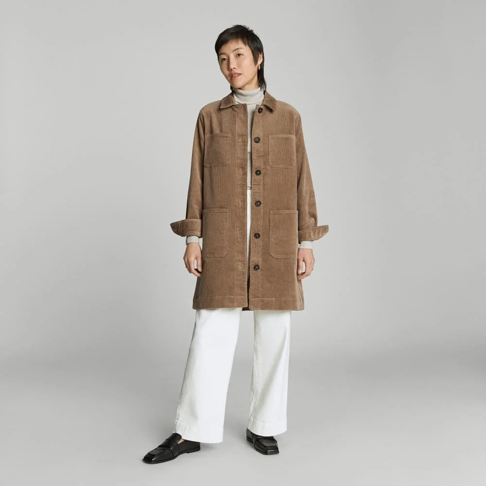 The Corduroy Long Shirt Jacket | Toasted Coconut (2)