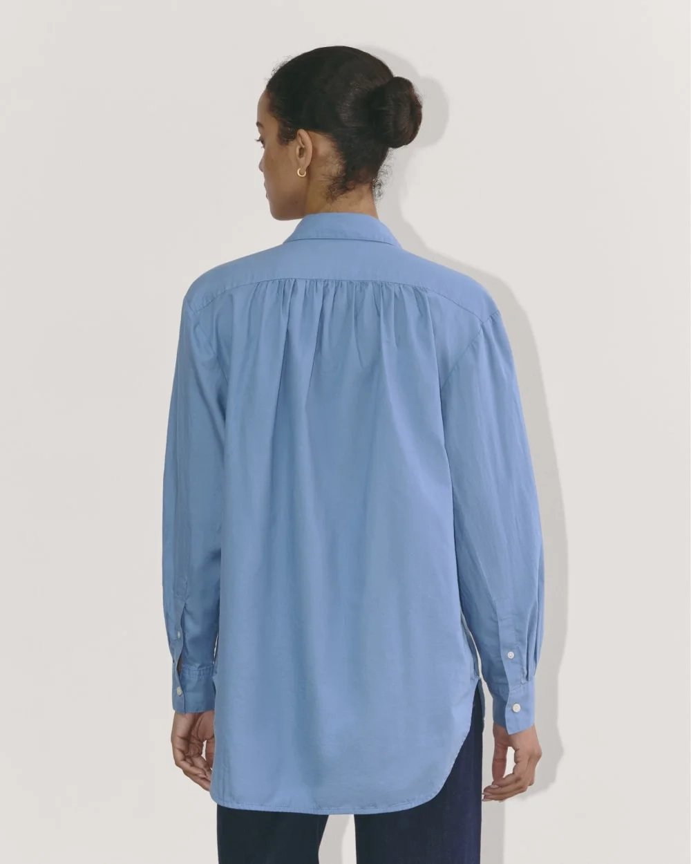 The Gathered Shirt in Silky Cotton | Bluebell (4)