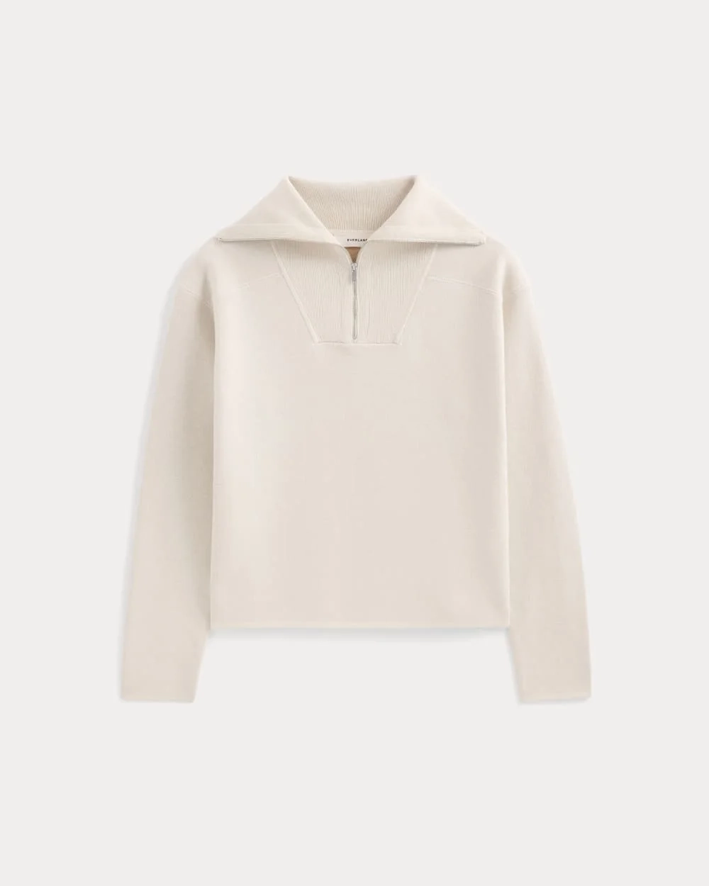 Double Knit Half-Zip in Cotton Merino | Bone/Cream/Sand/Light Camel (2)