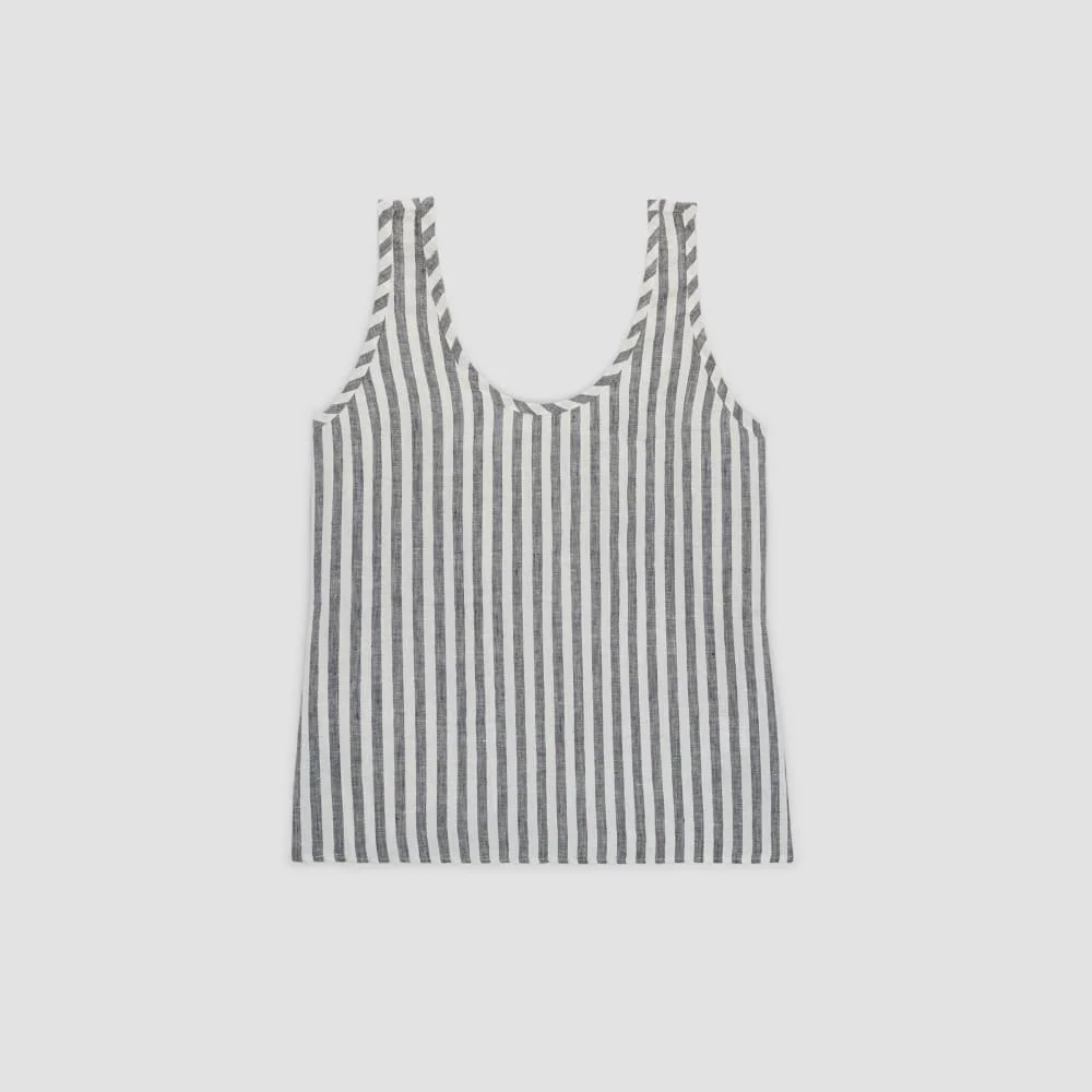 The Scoop Tank in Linen | Bone/Navy (3)