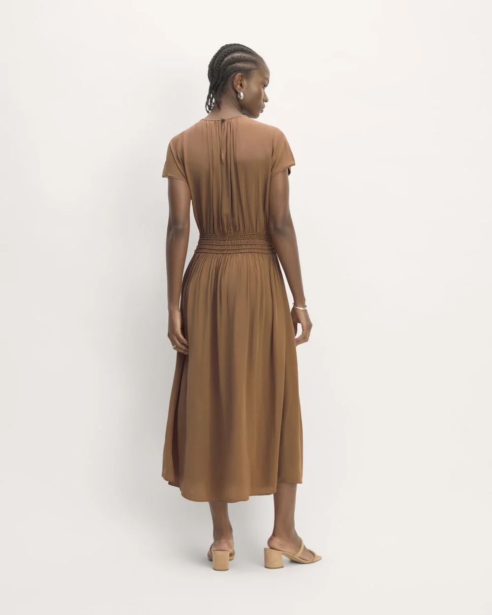 The Gathered Midi Dress | Carob Brown (3)