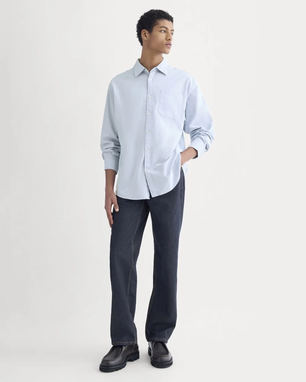 Lightweight Oversized Oxford | Light Blue (3)