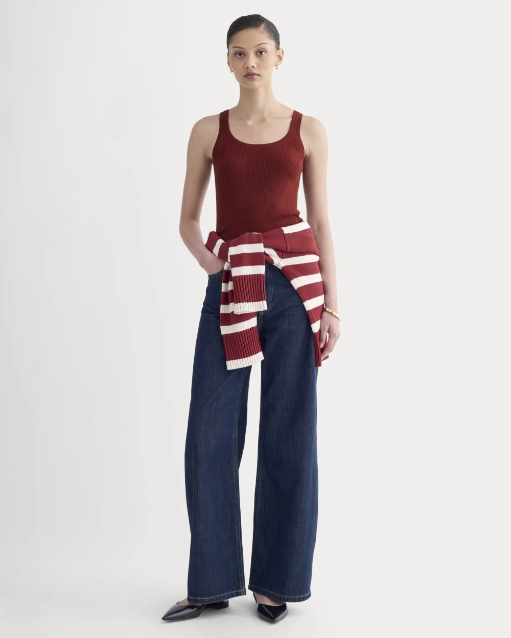The Light Ribbed Cami in Ultrasoft Merino | Merlot (4)
