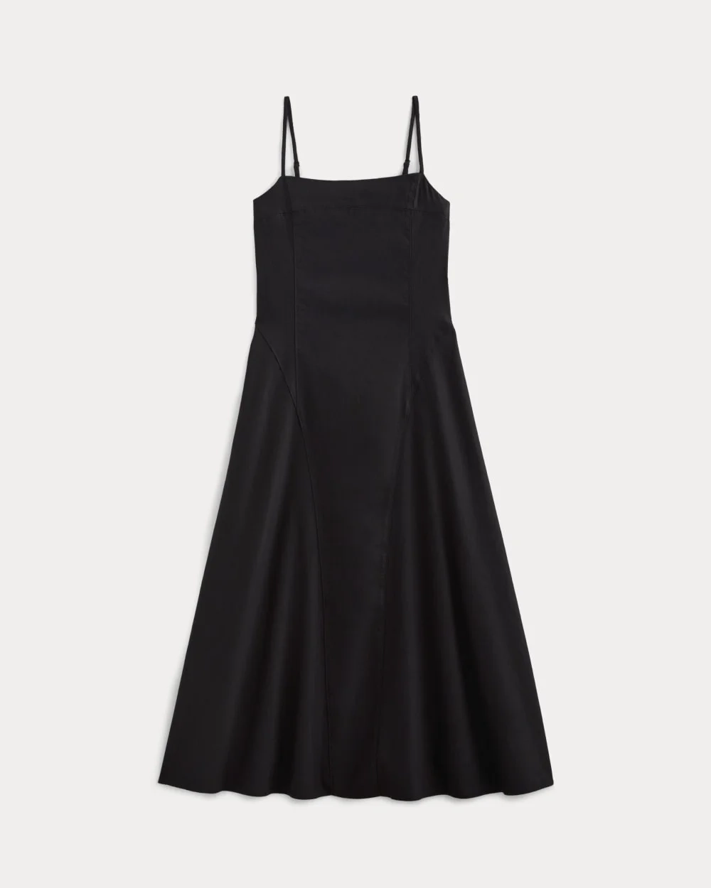 The Seamed Dress in Stretch Linen | Black (2)