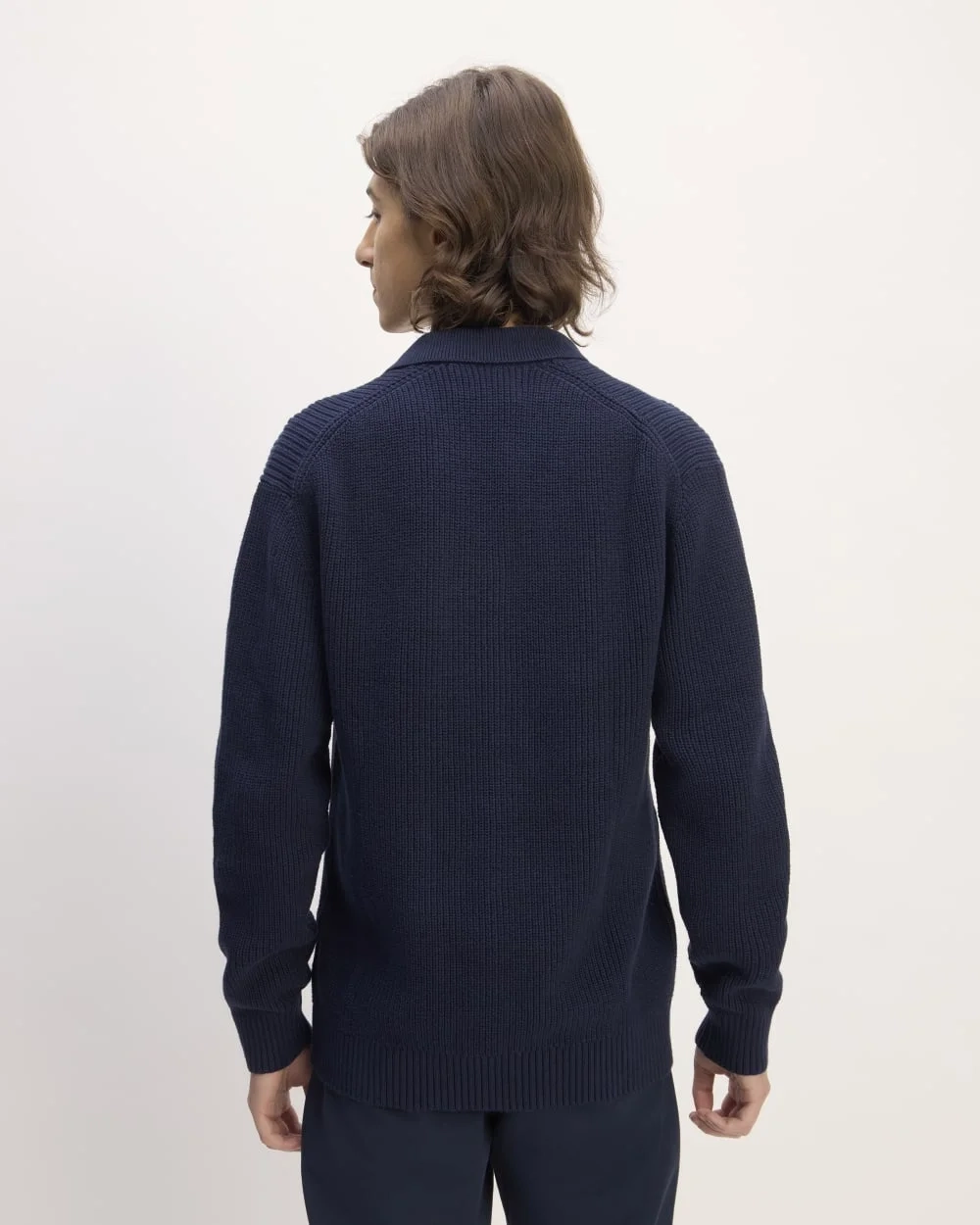 The Cotton Chunky Rib Polo | Navy (2)