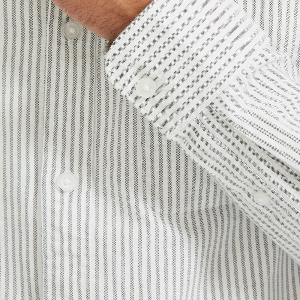 The Standard Fit Japanese Oxford Shirt | Uniform | White / Black Stripe | Standa (3)
