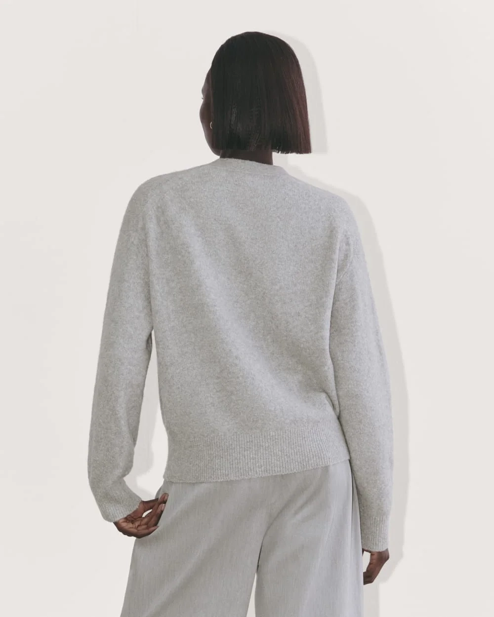 The Cocoon Cardigan in Plush Cotton | Heathered Grey (3)