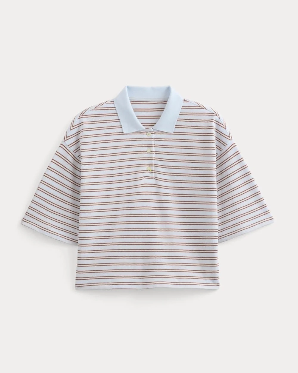 Pique Boxy Polo | Skywriting/Henna/Gardenia (2)