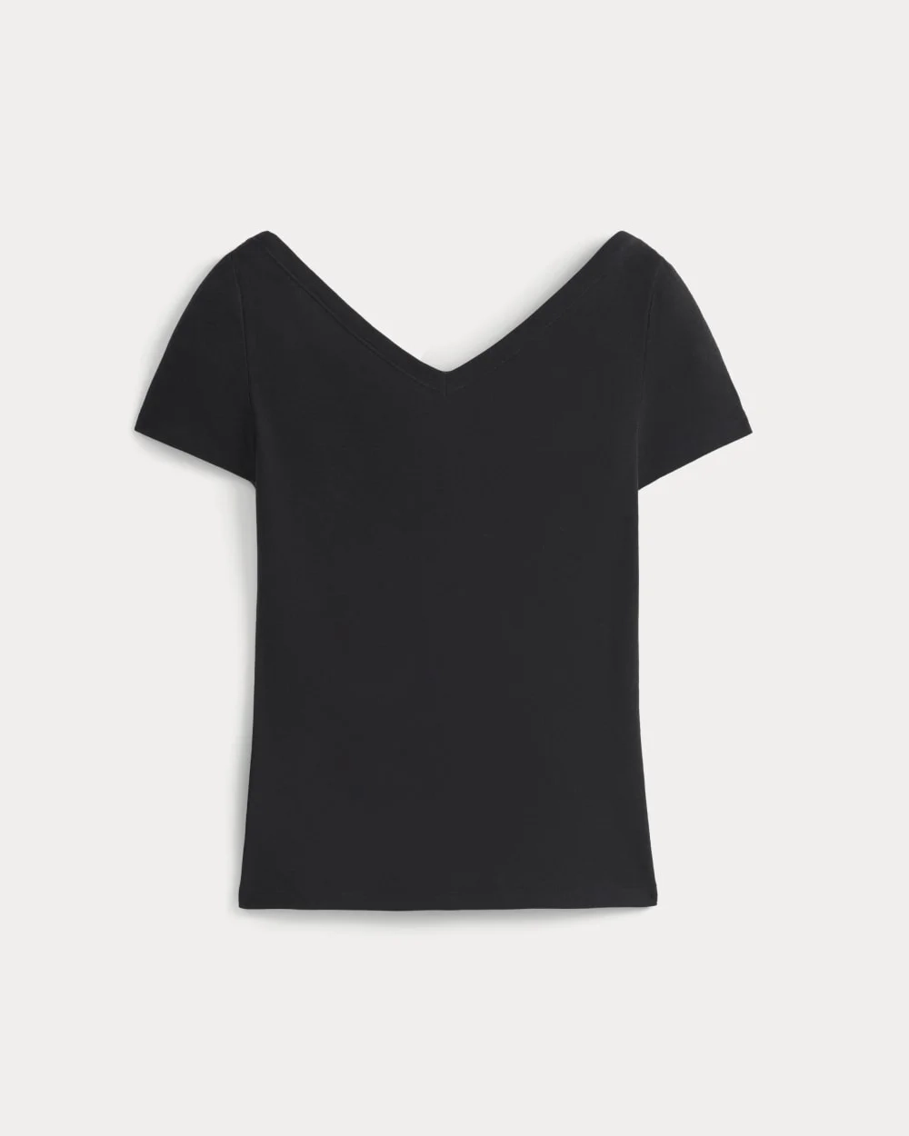 Tissue Short-Sleeve V-Neck Top | Black (2)
