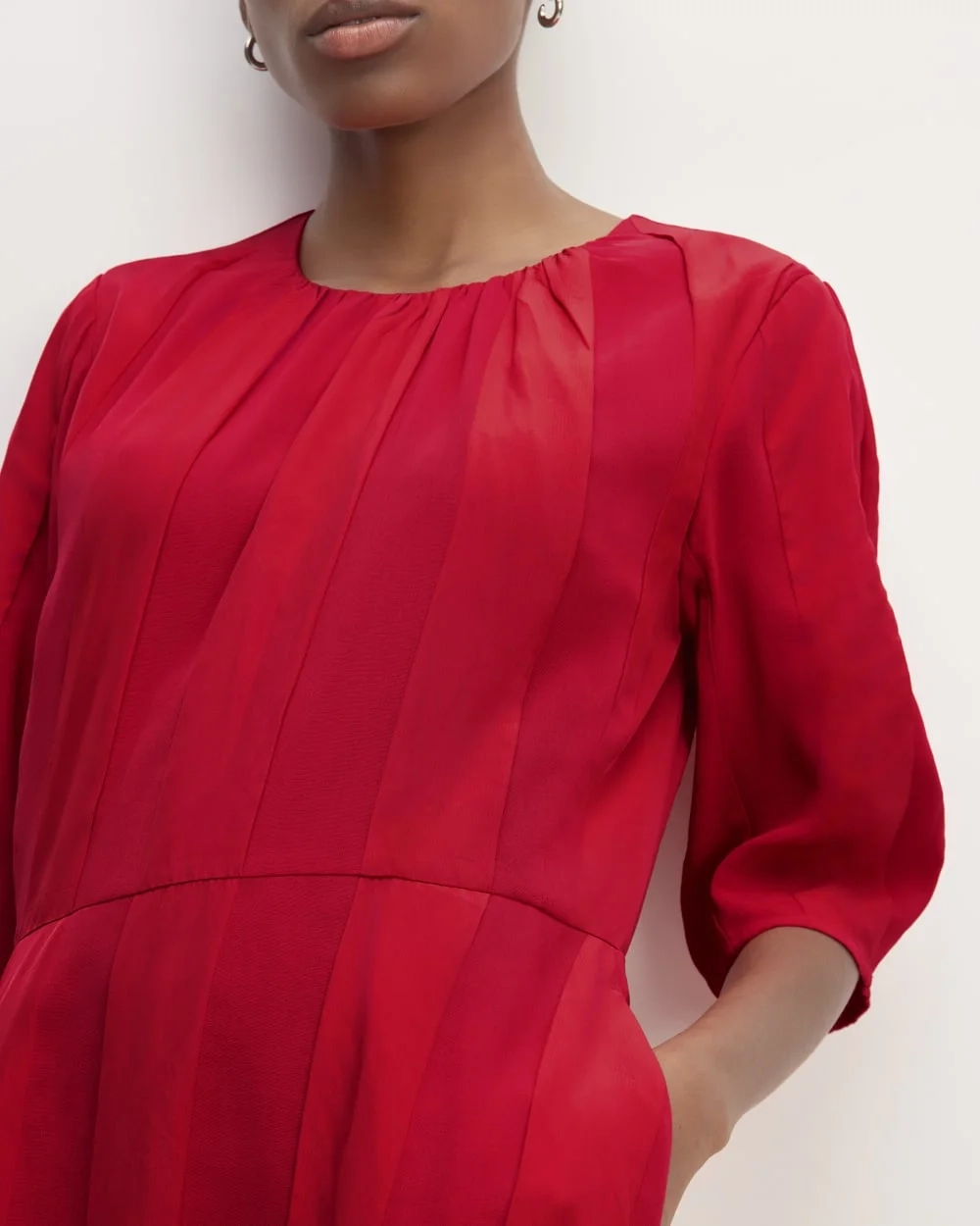The City Stripe Ruched Dress | Haute Red (3)