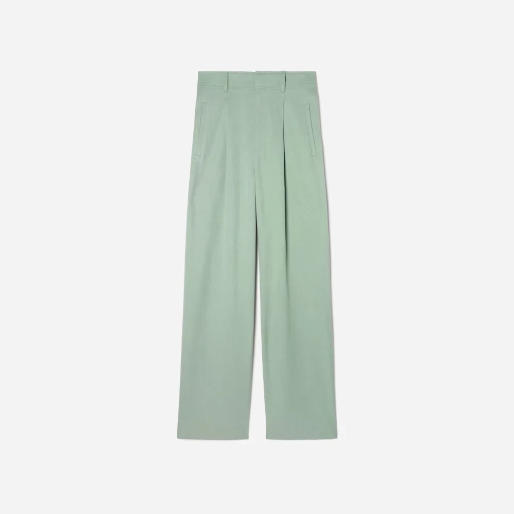 The Draper Pleated Pant in Buttersmooth | Lily Pad | 32" Inseam (4)