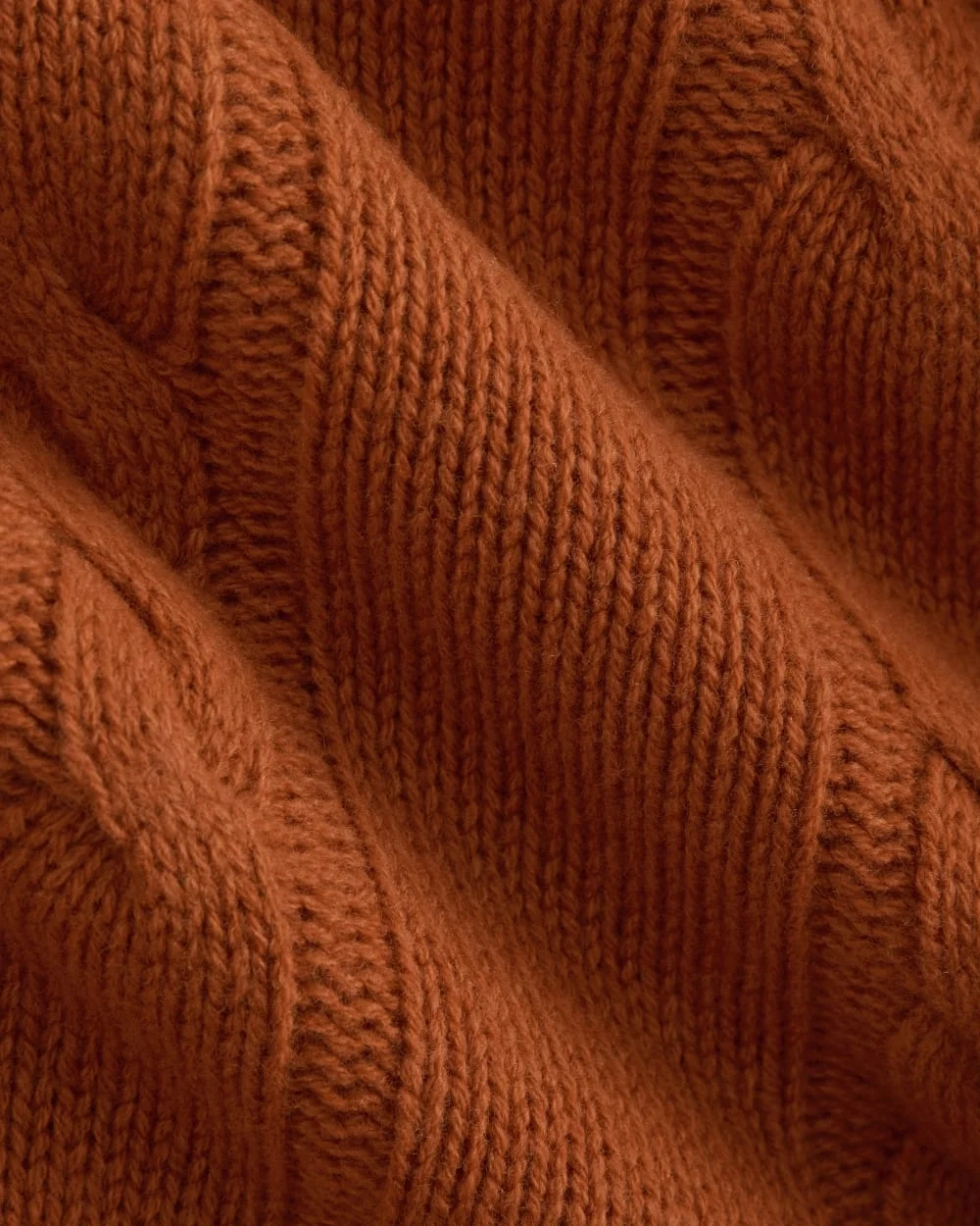 Cable Cardigan in Extrafine Luxe Merino | Rust Heather (3)