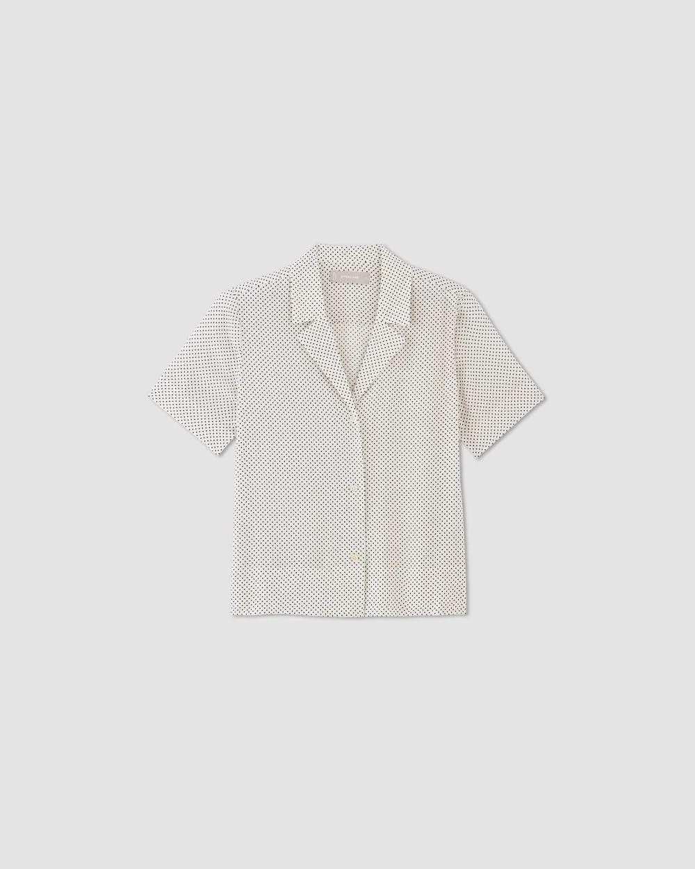 The Notch Shirt in Washable Silk | Bone / Black Polka Dot (3)