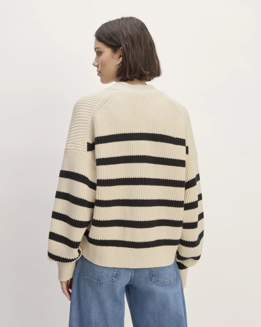 The Boxy Cardigan in Everyday Cotton | Canvas / Black (3)