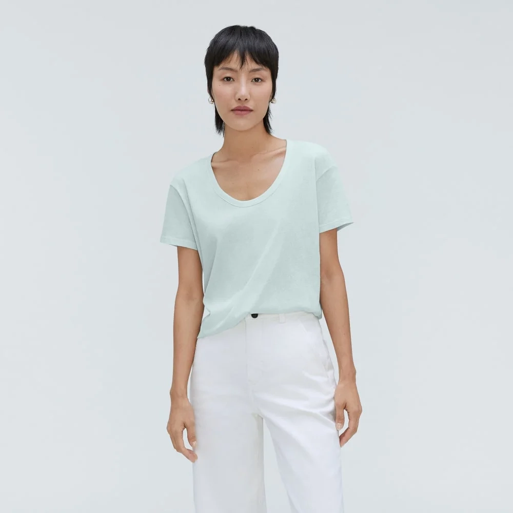The Air Scoop-Neck Tee | Ice Blue