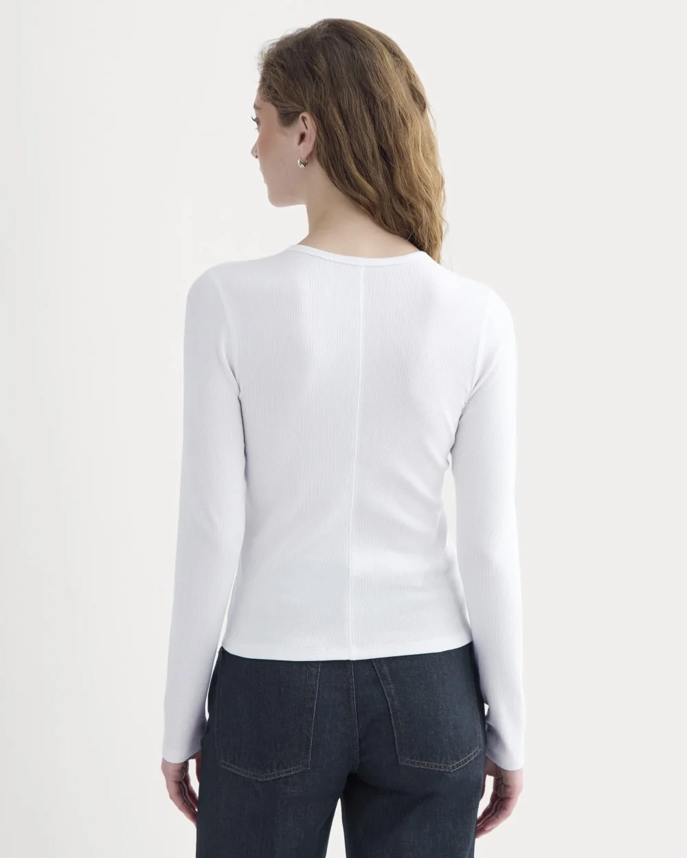 Luxe Rib Button-Up Top | White (2)