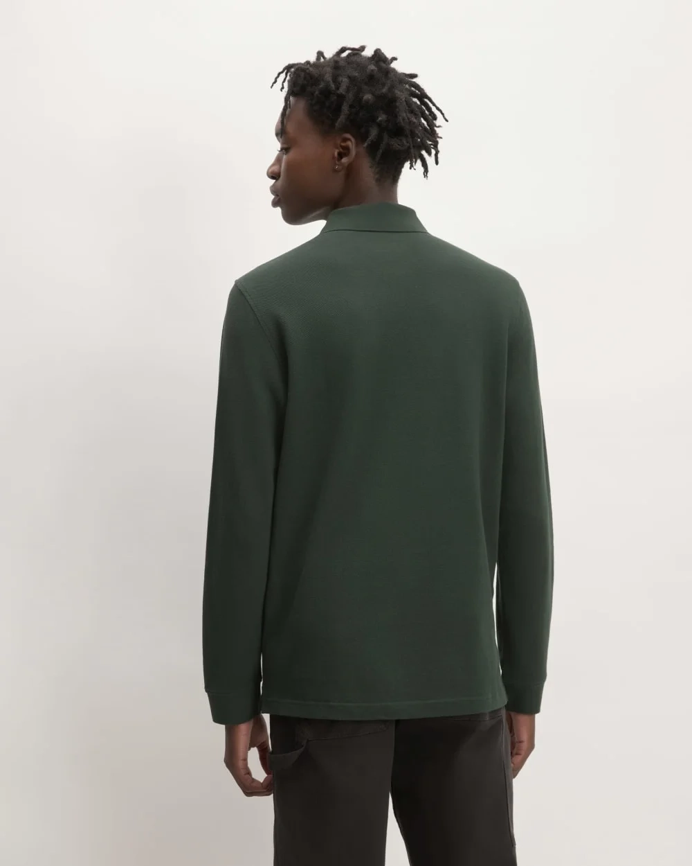 The Long-Sleeve Pique Polo | Scarab (3)