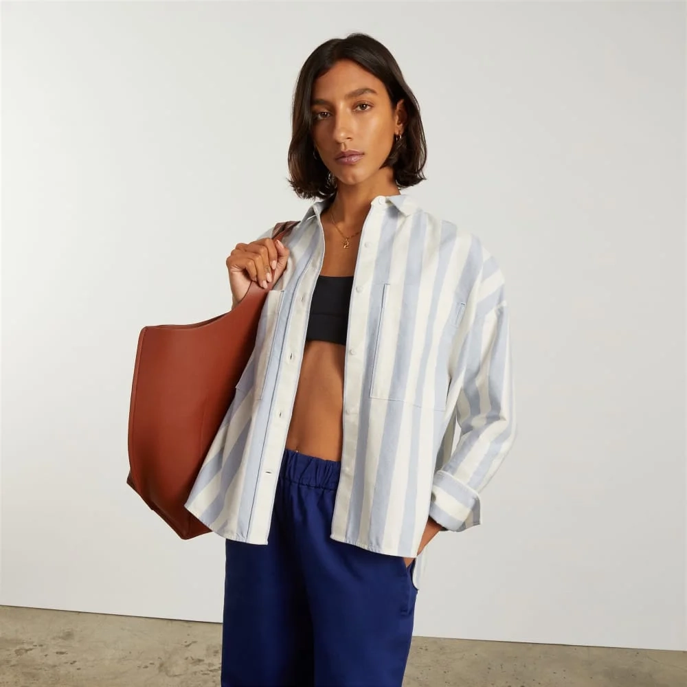 The Boxy Oxford | Blue / White (2)