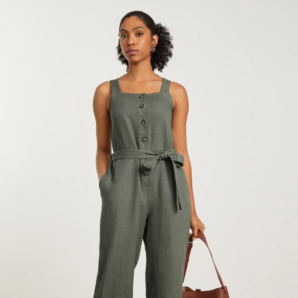 The Linen Jumpsuit | Pewter Green (2)