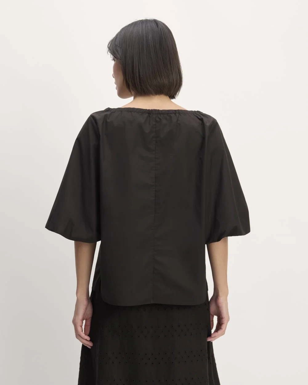 The Supima® Puff-Sleeve Top | Black (2)