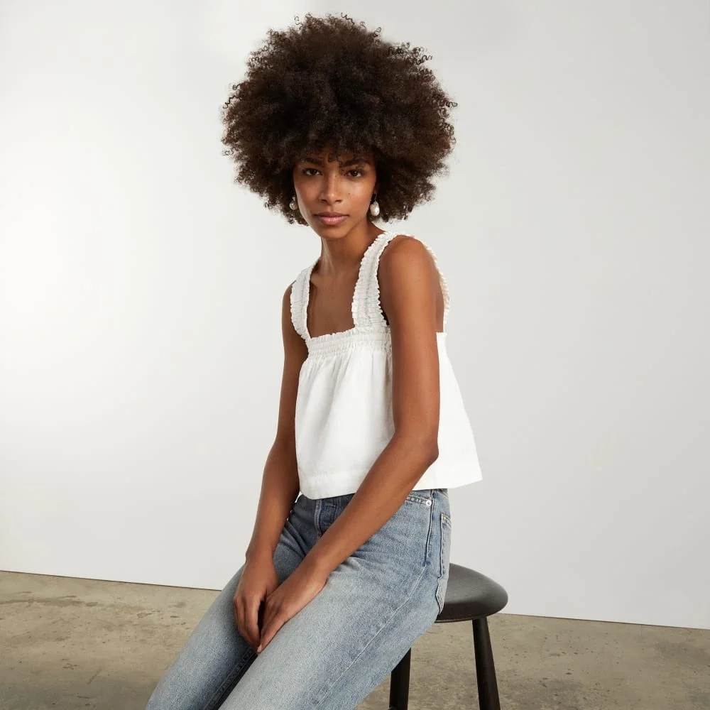 The Smocked Linen Cami | White (3)