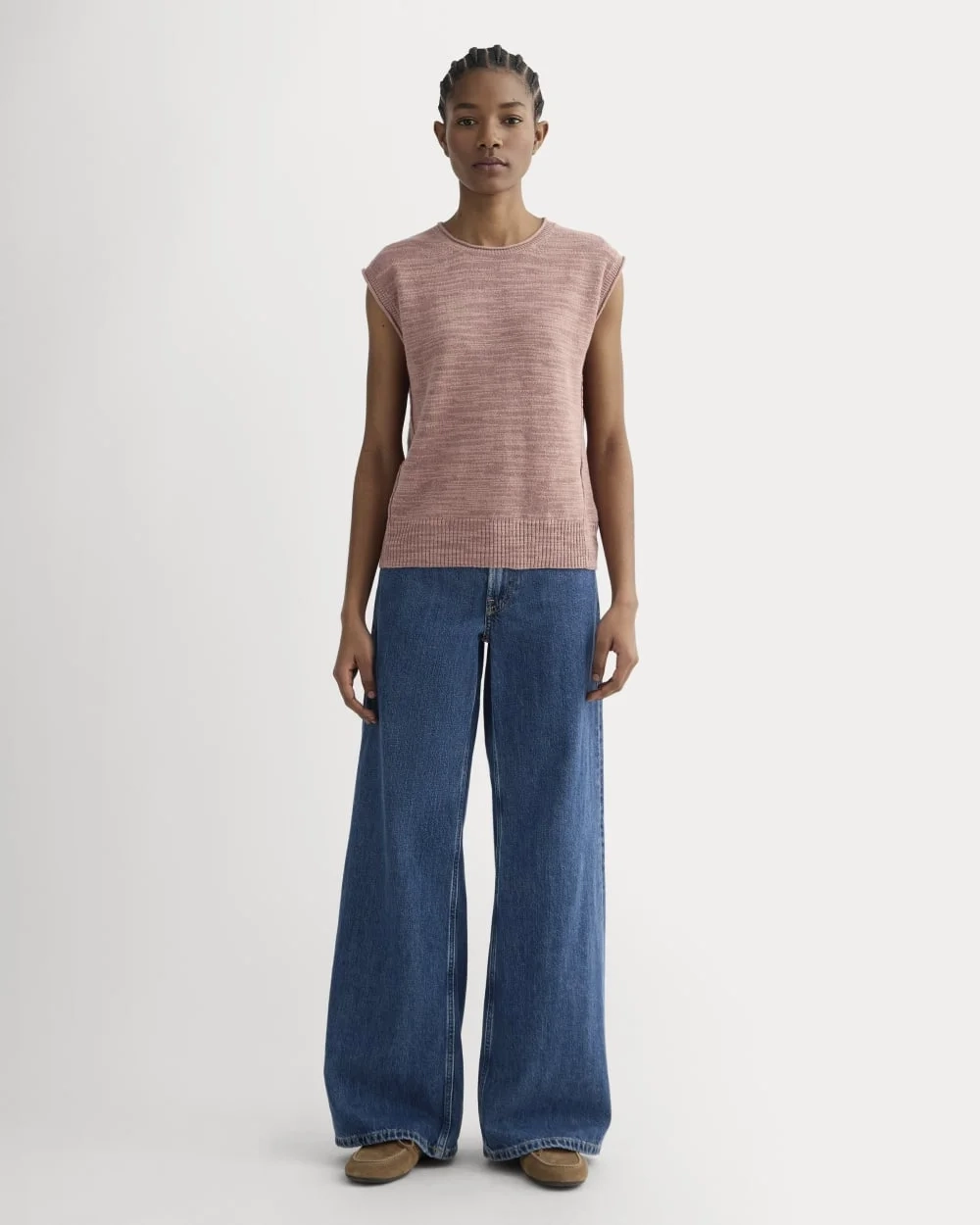 The Muscle Sweater in Cotton Linen | Rose Dusk (2)