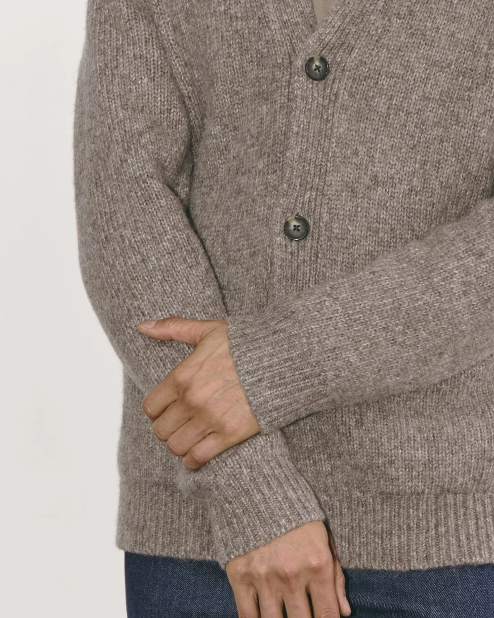 The Cloud Relaxed Cardigan | Taupe Melange (2)
