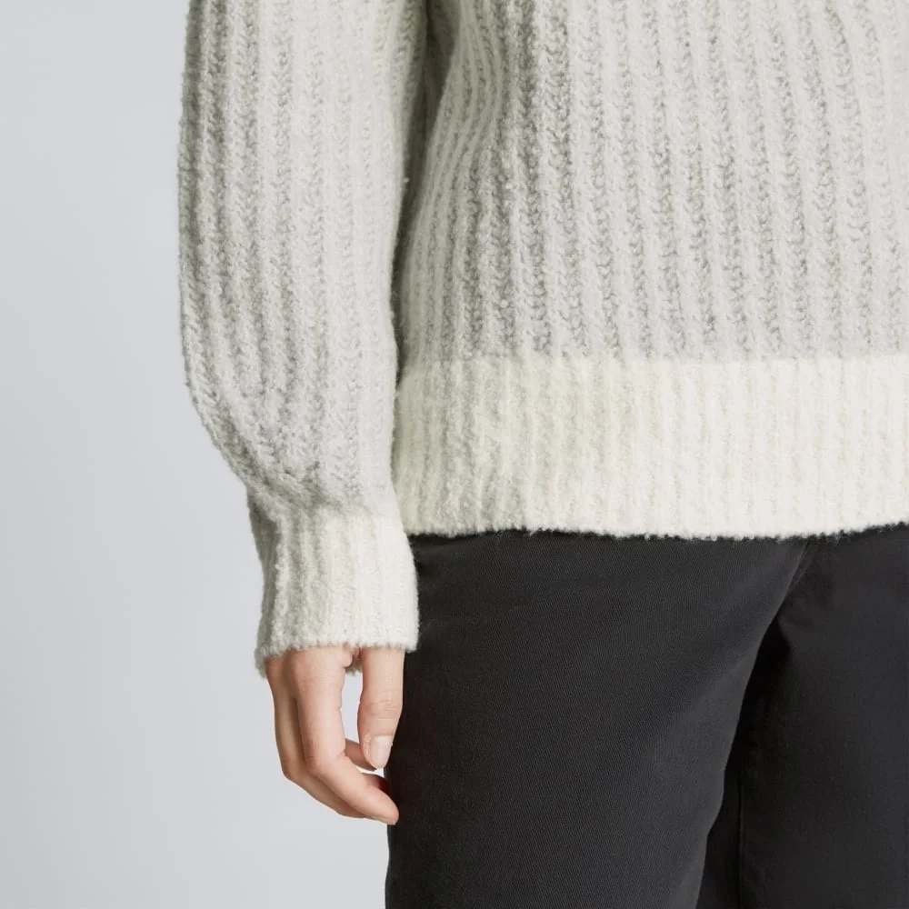 The Luxe Teddy Oversized Half Zip Sweater | Canvas Tan / Heather Grey (3)