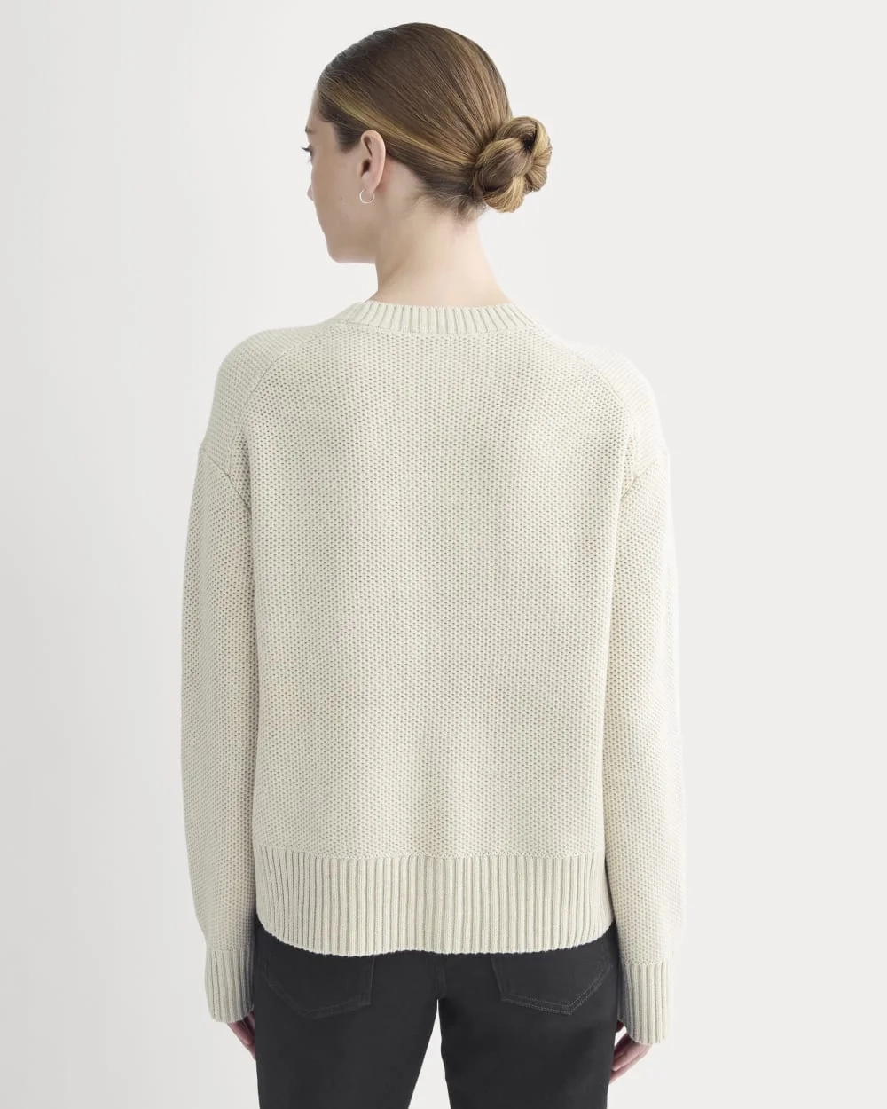 The Cotton Honeycomb Square Crew | Heathered Oat (2)