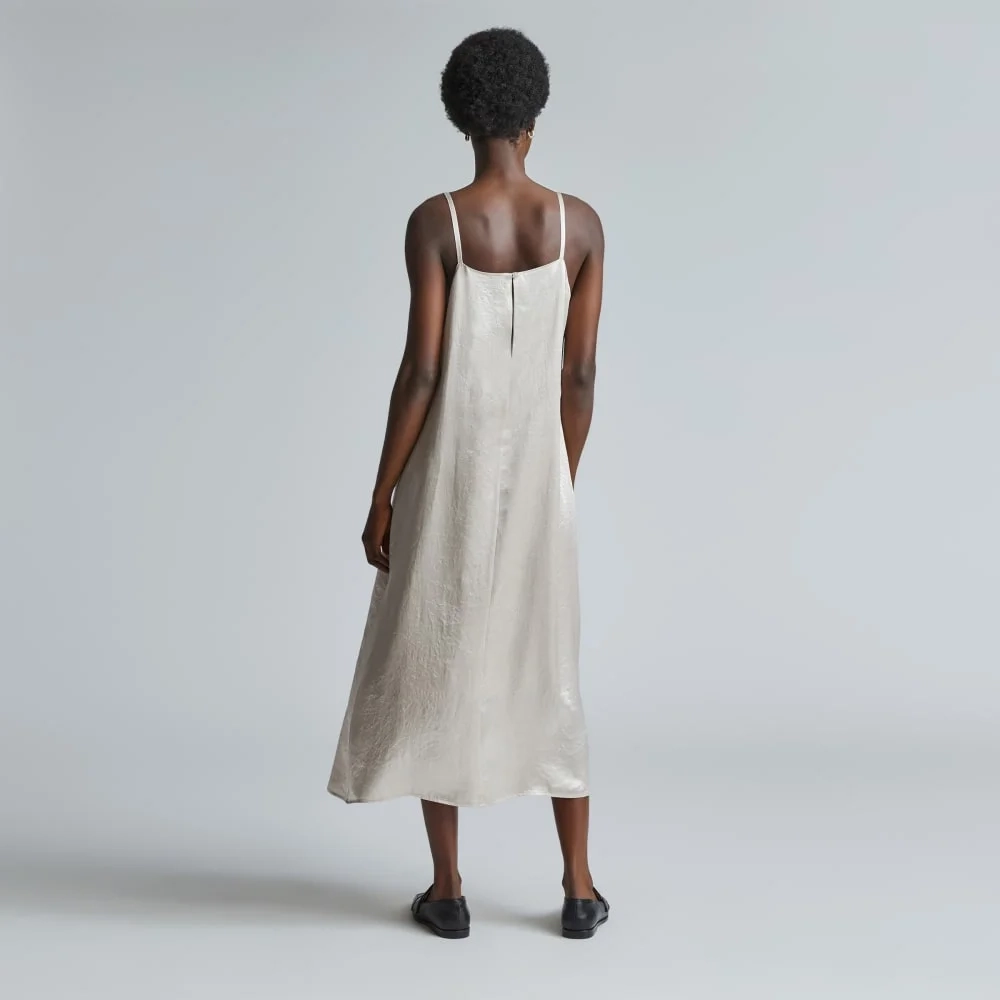 The Satin Square-Neck Slip Dress | Cream (3)
