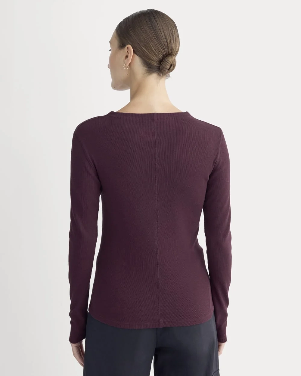 The Luxe Rib Funnel-Neck Tee | Heathered Port Royale (2)